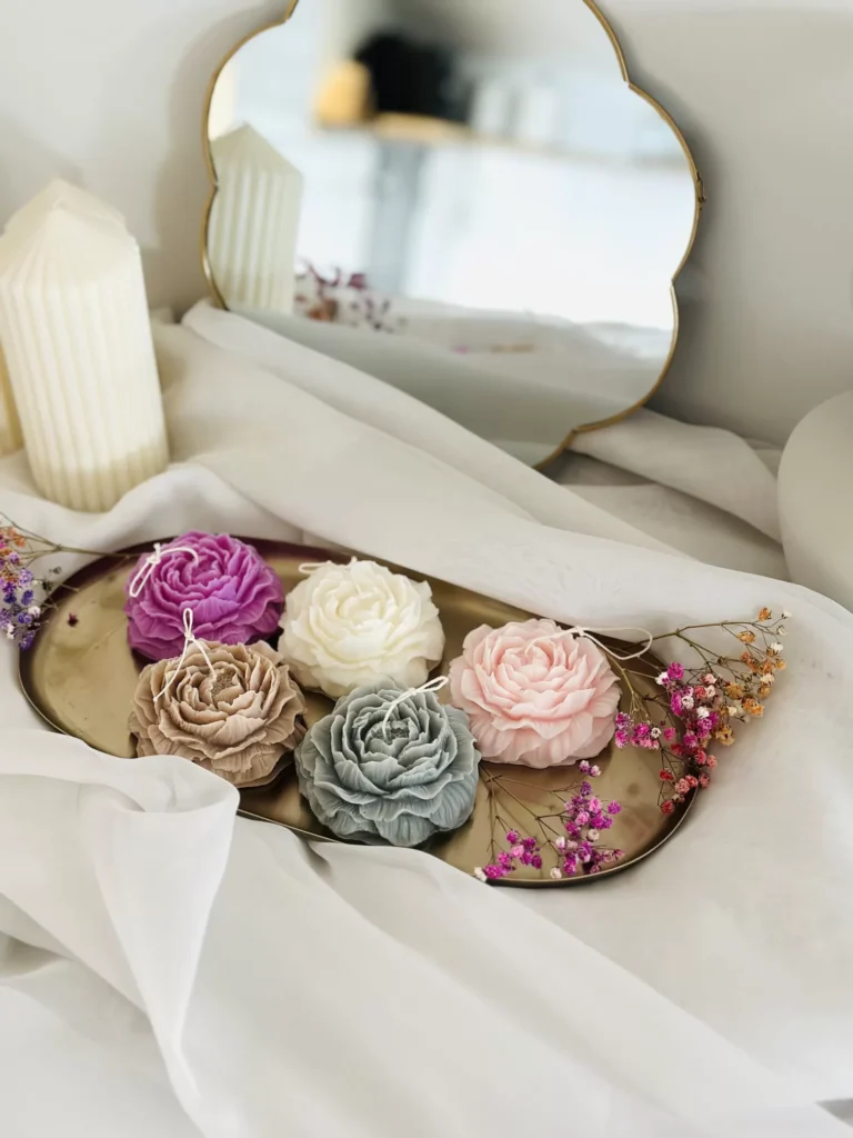 Świeca dekoracyjna piwonia duża