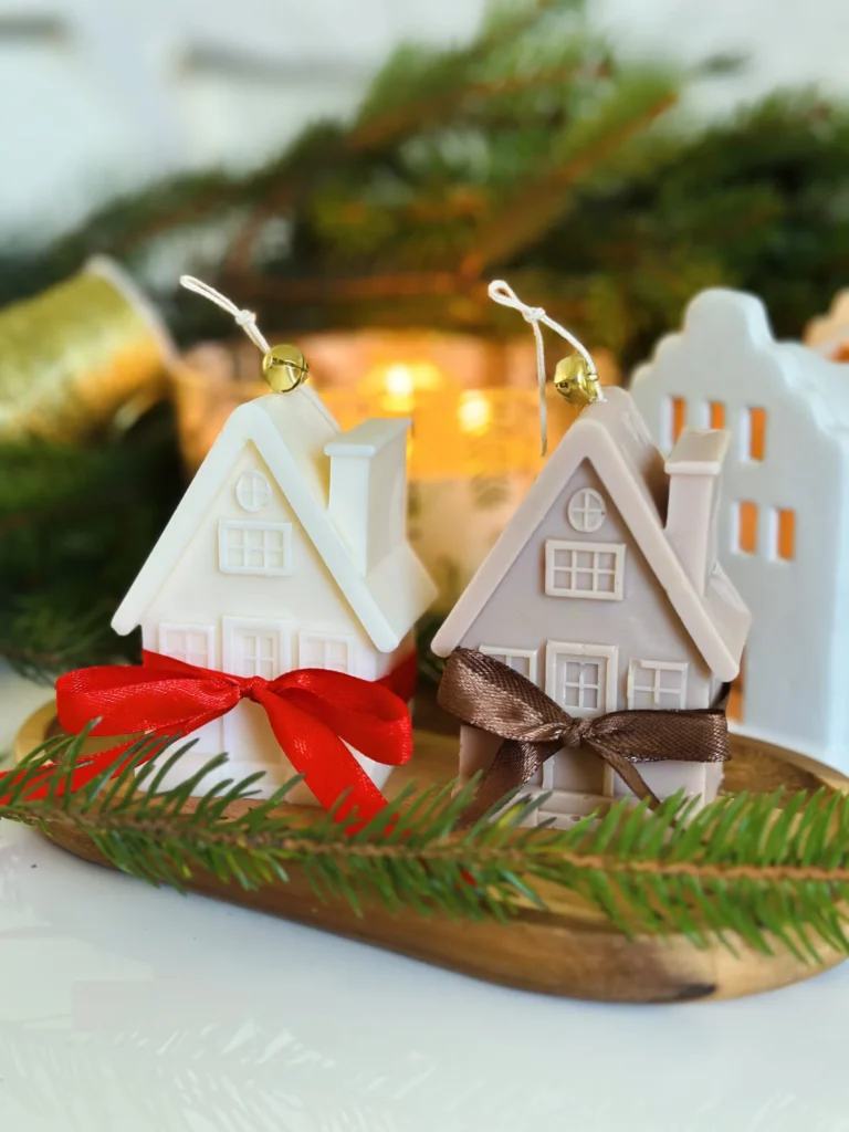 Świeca sojowa świąteczny domek - świąteczne podziękowania dla klientów/pracowników