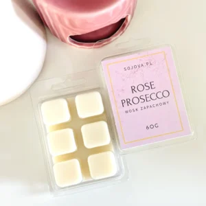 Sojowy wosk zapachowy do kominka - różane prosecco