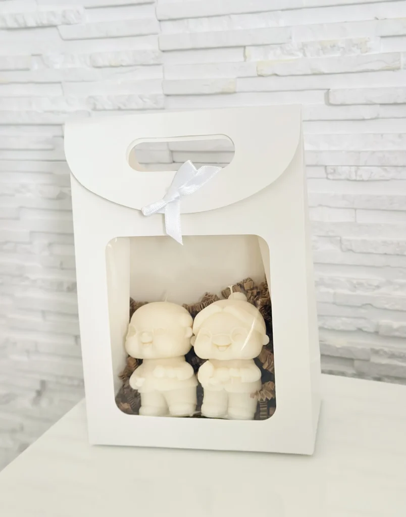 Zestaw 2 świec sojowych w torbie prezentowej dla Babci i Dziadka