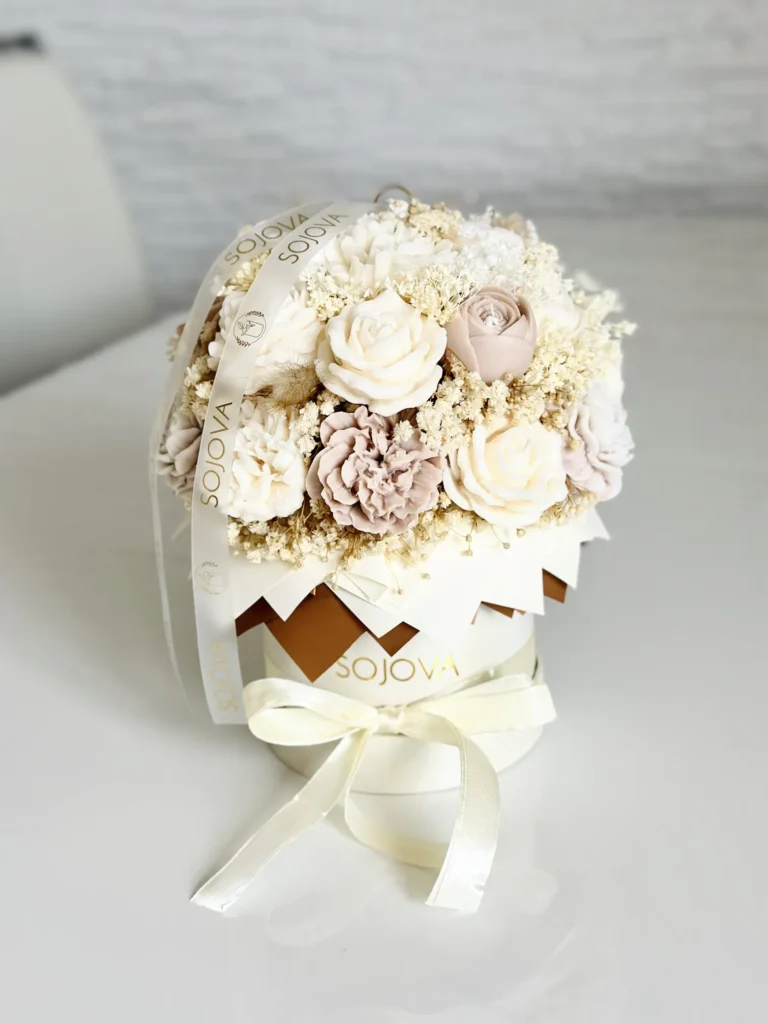 Flowerbox brązowo-kremowy boho, rozmiar S