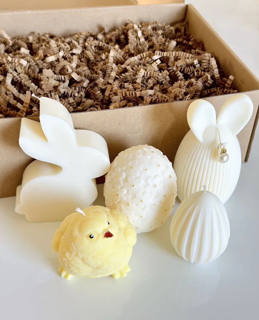 Duży zestaw Wielkanocnych świec sojowych