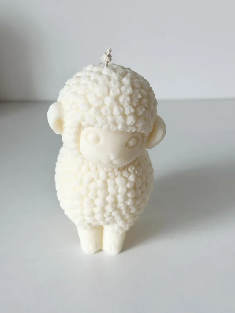 Wielkanocna świeca sojowa baranek, owieczka na Wielkanoc, XL