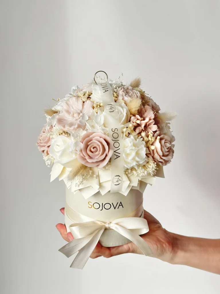 Flowerbox brązowo-kremowy boho, rozmiar S